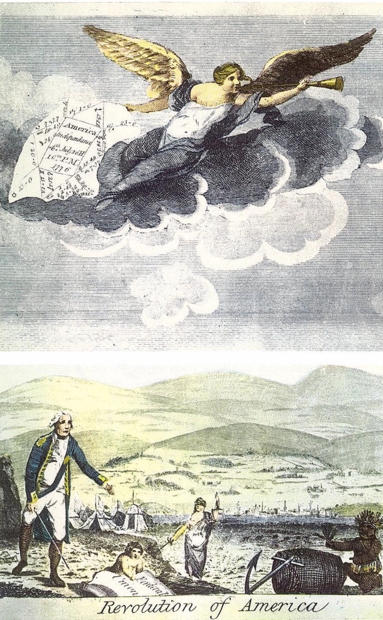 Sibly's 1804 engraving showing the delivery of an astrology chart to George Washington